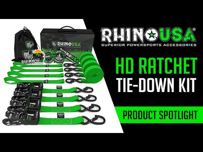 Rhino USA 1.6" x 8' HD Ratchet Tie-Down Set (4-Pack)