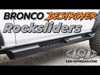 LOD 21-C BRONCO DESTROYER 4 DOOR ROCKSLIDERS BLACK POWDER COAT BRS2114