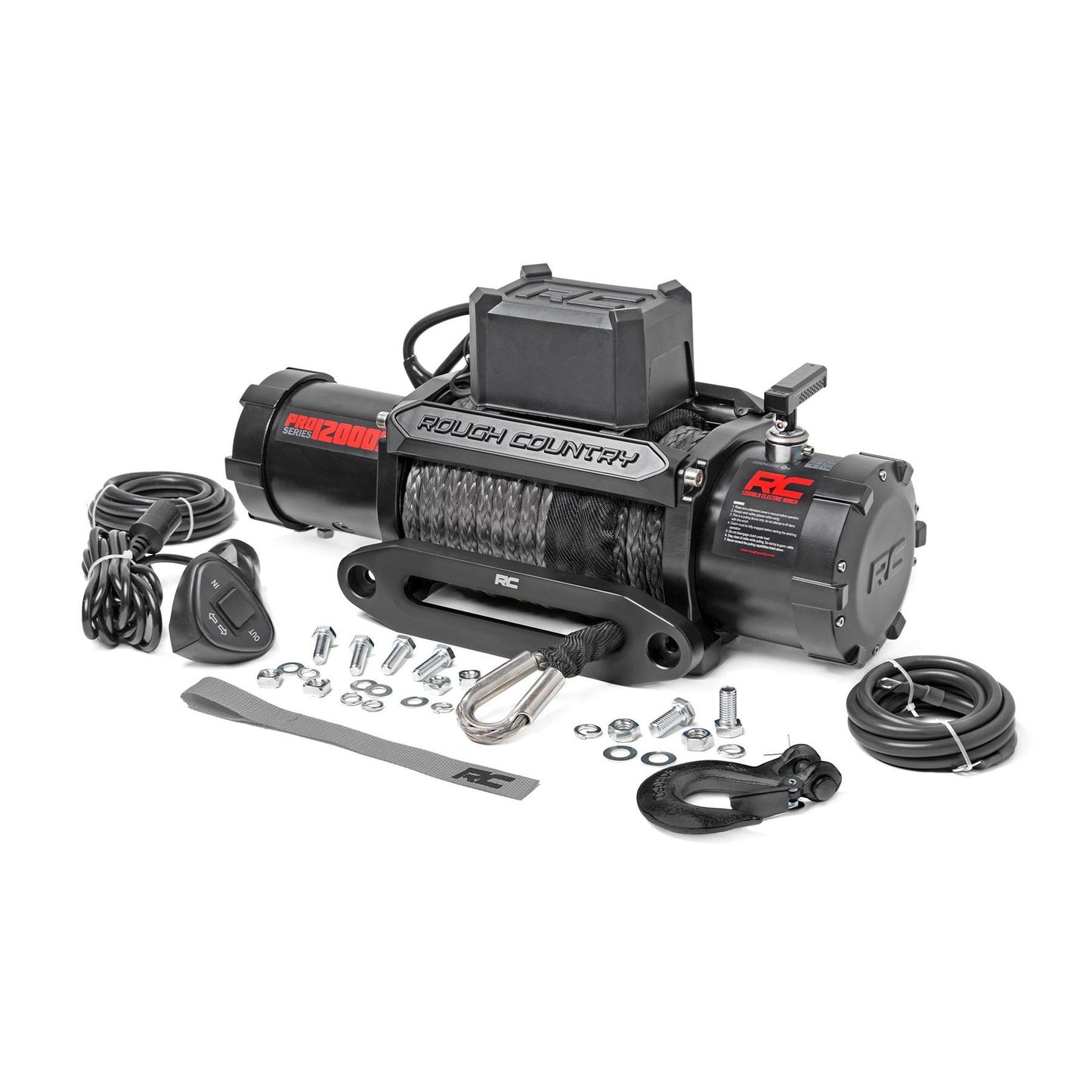 ROUGH COUNTRY 12000-Lb Pro Series Winch | Synthetic Rope | PRO12000S