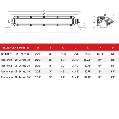 RIGID 20" Radiance Plus SR-Series single row LED light bar (RBG-8 COLORS) | 220603