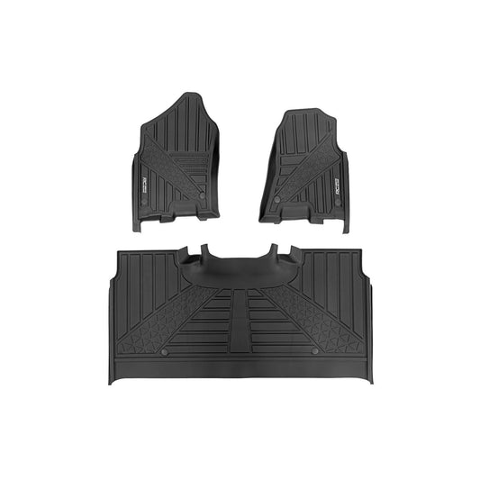 ROUGH COUNTRY Flex-Fit Floor Mats | FR & RR | Crew | Ram 1500 (19-24)/1500 TRX (21-24) | FF-31422