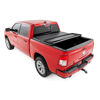 ROUGH COUNTRY Soft Tri-Fold Bed Cover | 6'4" Bed | Ram 1500 (19-25)/1500 TRX (21-24)  | 41309650A