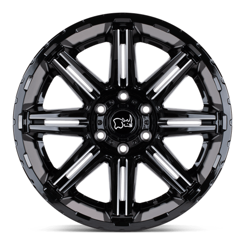 Black Rhino Hard Alloys RAMPAGE GLOSS BLACK W/ MIRROR CUT FACE & TRANSLUCENT CLEAR