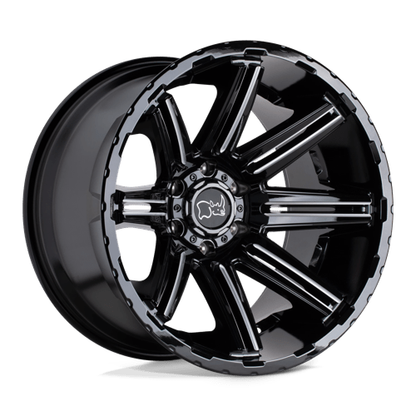 Black Rhino Hard Alloys RAMPAGE GLOSS BLACK W/ MIRROR CUT FACE & TRANSLUCENT CLEAR