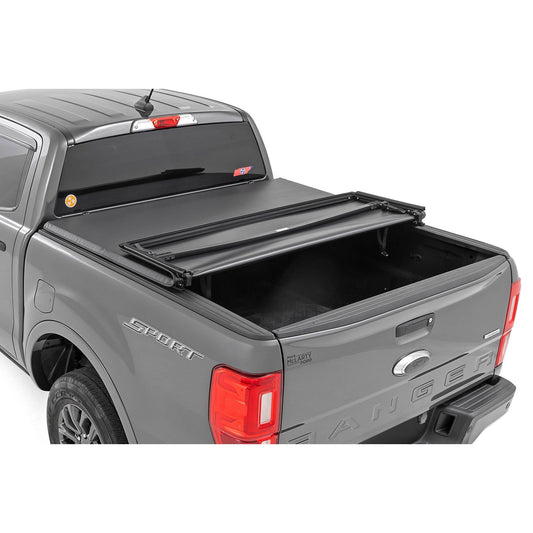 ROUGH COUNTRY Soft Tri-Fold Bed Cover | 5' Bed | Ford Ranger 2WD/4WD (2019-2023) | 41219500A