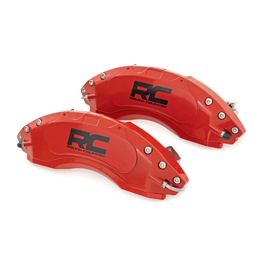 ROUGH COUNTRY Caliper Covers | Front & Rear | Red | Sport | Jeep Wrangler JL (18-25)/Wrangler Unlimited (18-25)  | 71150