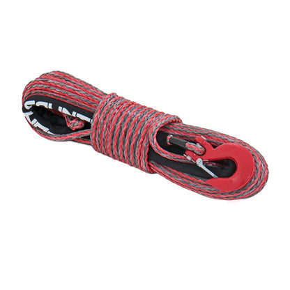 ROUGH COUNTRY Synthetic Rope | 3/8 Inch | 85 Ft | Red/Gray | RS116