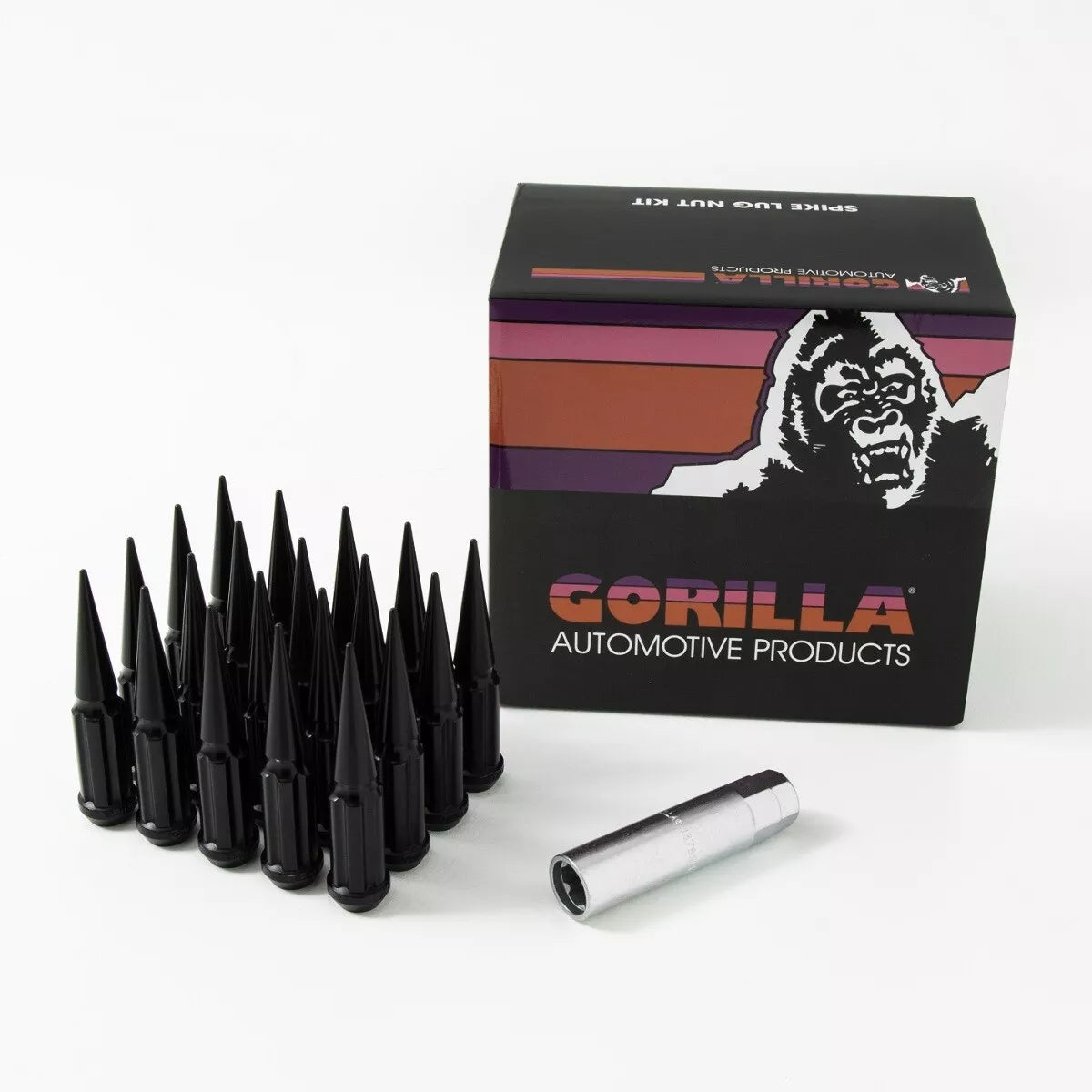 Gorilla - 14mm x 1.50 Spike Lug Install Kit SPK6-14150B (BLK 24 PC)