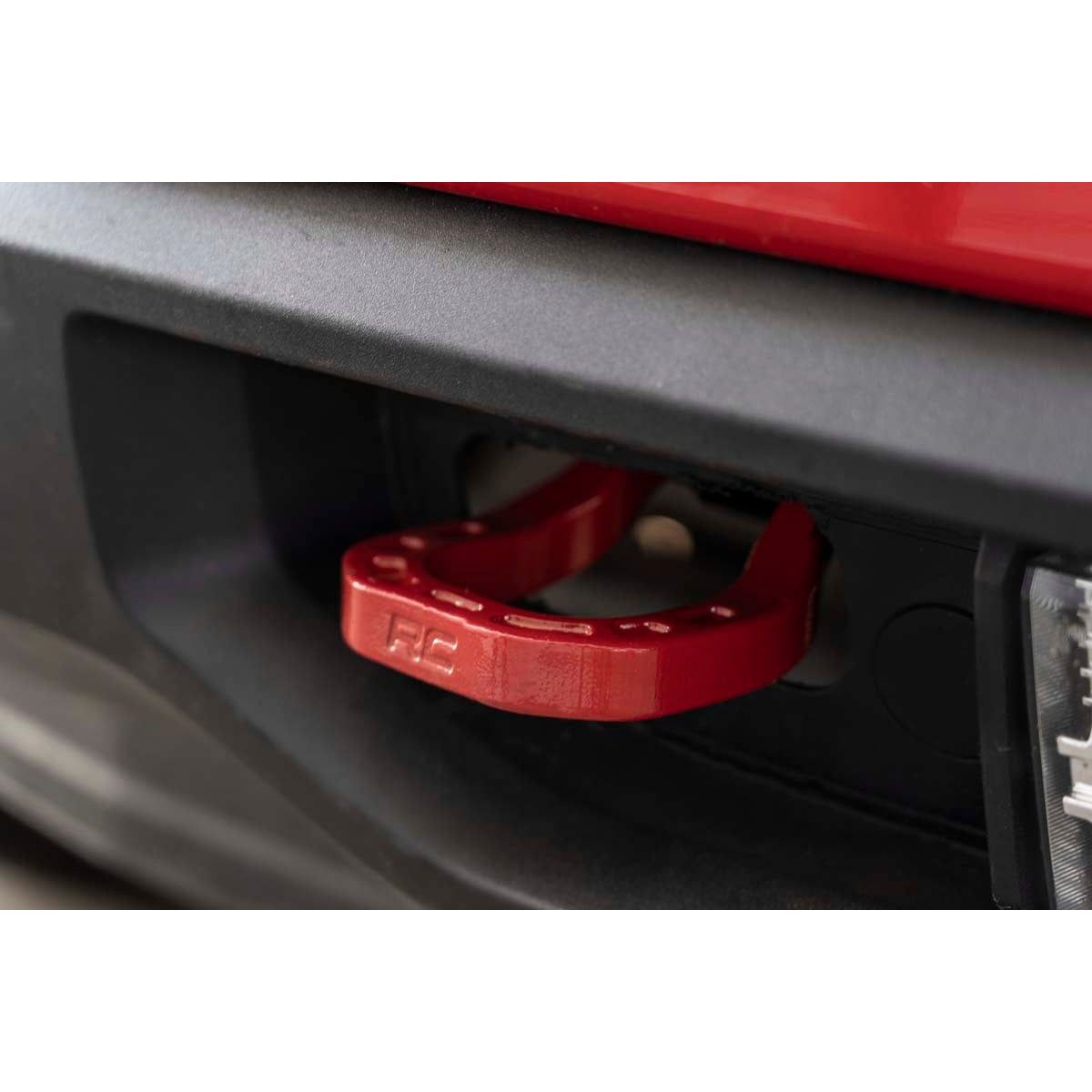 ROUGH COUNTRY Tow Hooks | Forged | Red | Chevy Silverado 1500 2WD/4WD (2019-2025 & Classic) | RS132