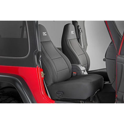 ROUGH COUNTRY Seat Covers | Front and Rear | Jeep Wrangler TJ (03-06)/Wrangler Unlimited (04-06)  | 91001