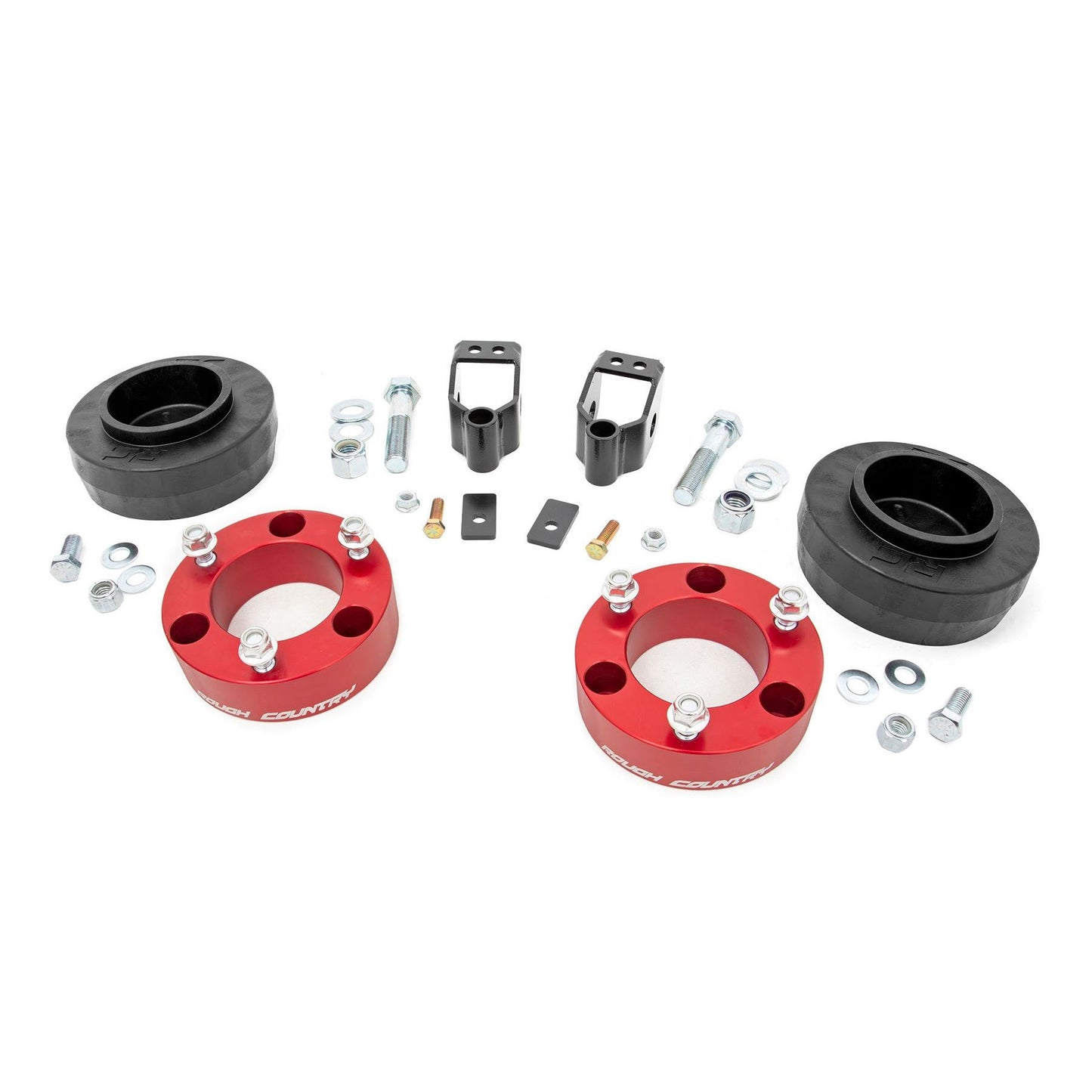 ROUGH COUNTRY 3 Inch Lift Kit | X-REAS | RR Spacers | Red | Toyota 4Runner 4WD (2003-2009) | 762RED