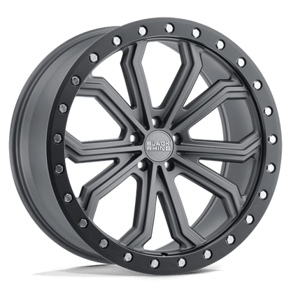 Black Rhino Hard Alloys TRABUCO MATTE GUNMETAL W/ BLACK RING & SILVER BOLTS