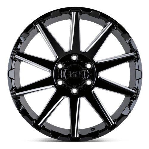 Black Rhino Hard Alloys TYPHOON GLOSS BLACK W/ MILLED SPOKES