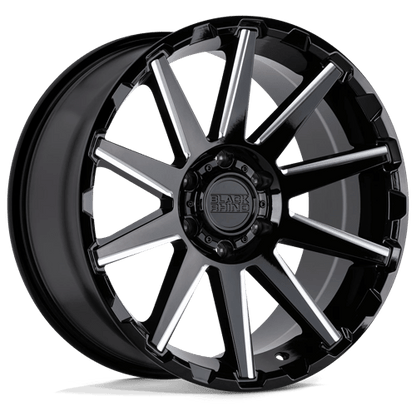 Black Rhino Hard Alloys TYPHOON GLOSS BLACK W/ MILLED SPOKES