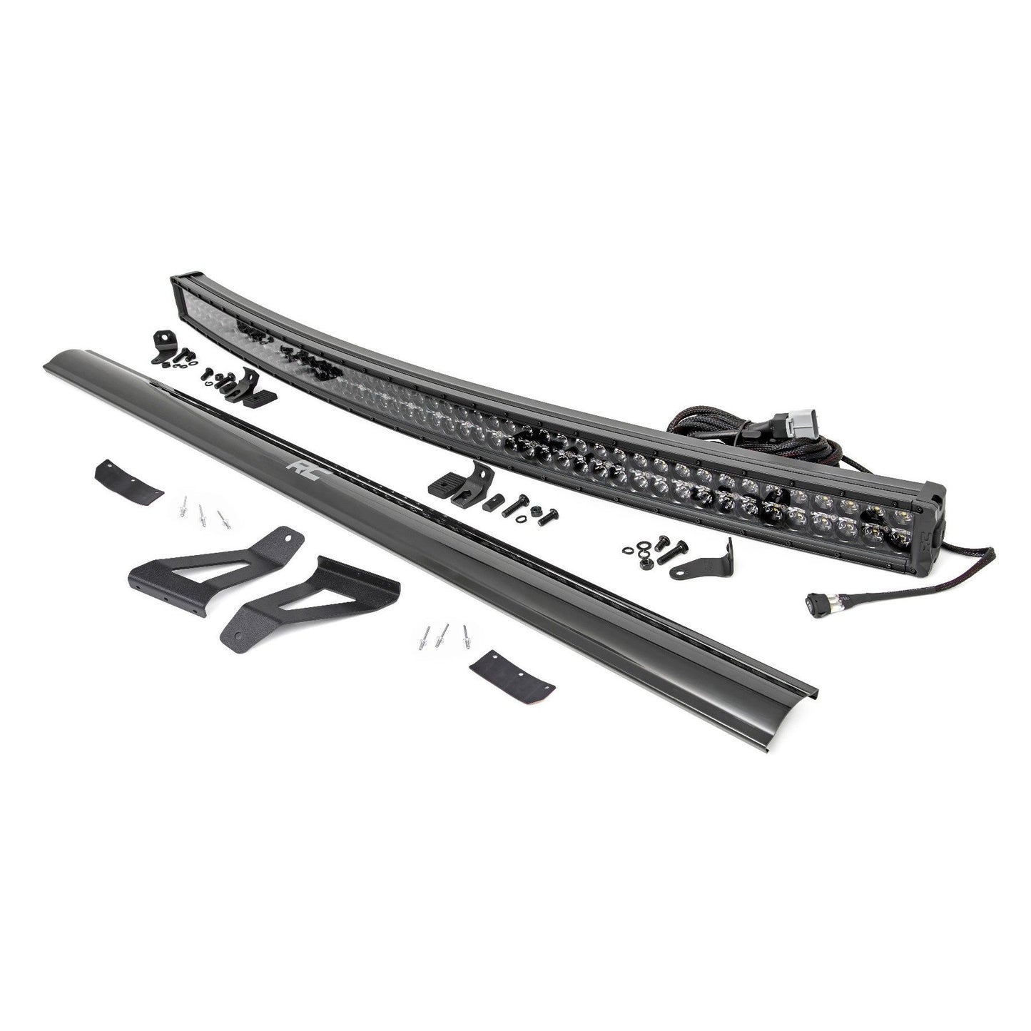 ROUGH COUNTRY LED Light Kit | Windshield Mount | 50" BLK Dual Row | White DRL | Jeep Cherokee XJ (84-01) | 70074