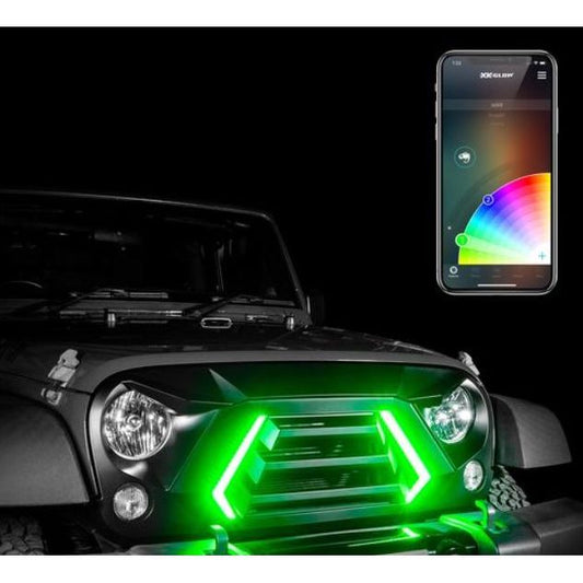 XKGLOW | XKCHROME LED Grill Kit for JK Wrangler | XK-GRILL-JK1
