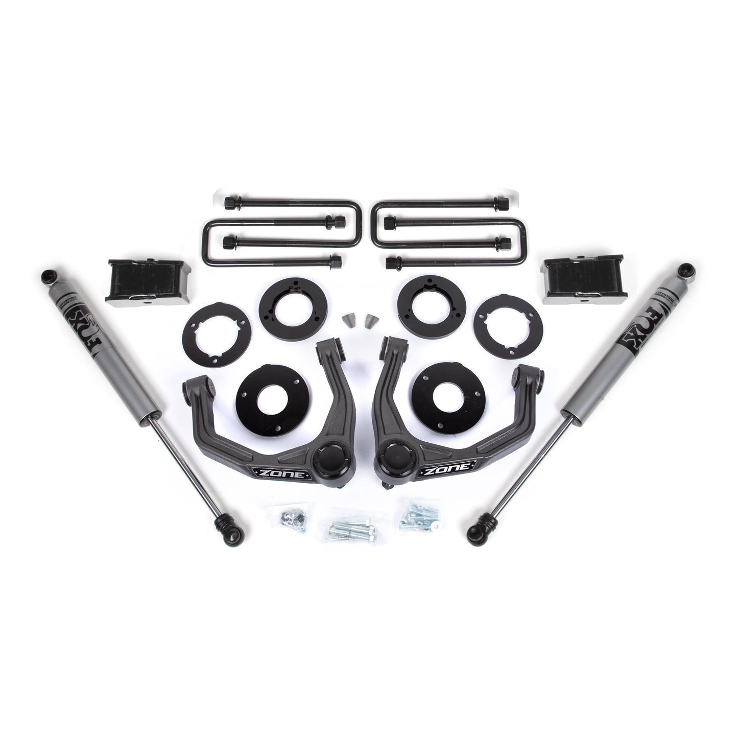 ZONE OFFROAD |  1.75 Inch Lift Kit W/Fox Adv Shocks | Chevy Silverado & GMC Sierra 1500 AT4 & Trail Boss (19-24) | ZONC74F