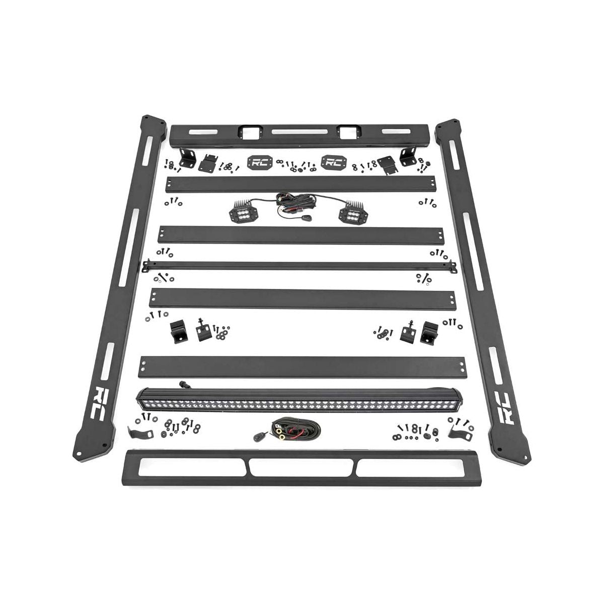 Rough Country Roof Rack System (With LED Lights) for 18-C Wrangler JL