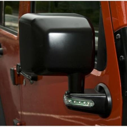 Rugged Ridge Door Mirror - Right - Passenger - LED Turn Signal, Black for 07-19 Jeep Wrangler JK