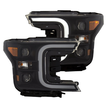 Anzo LED Projector Plank Style Switchback Headlights Black-Amber (Ford F-150 2018-Current)