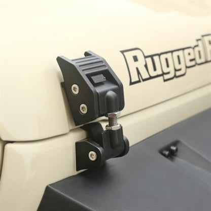 Rugged Ridge Hood Catch Kit (Textured BlacK) 2018-C Jeep Wrangler JL-JLU - Gladiator JT 11210.27