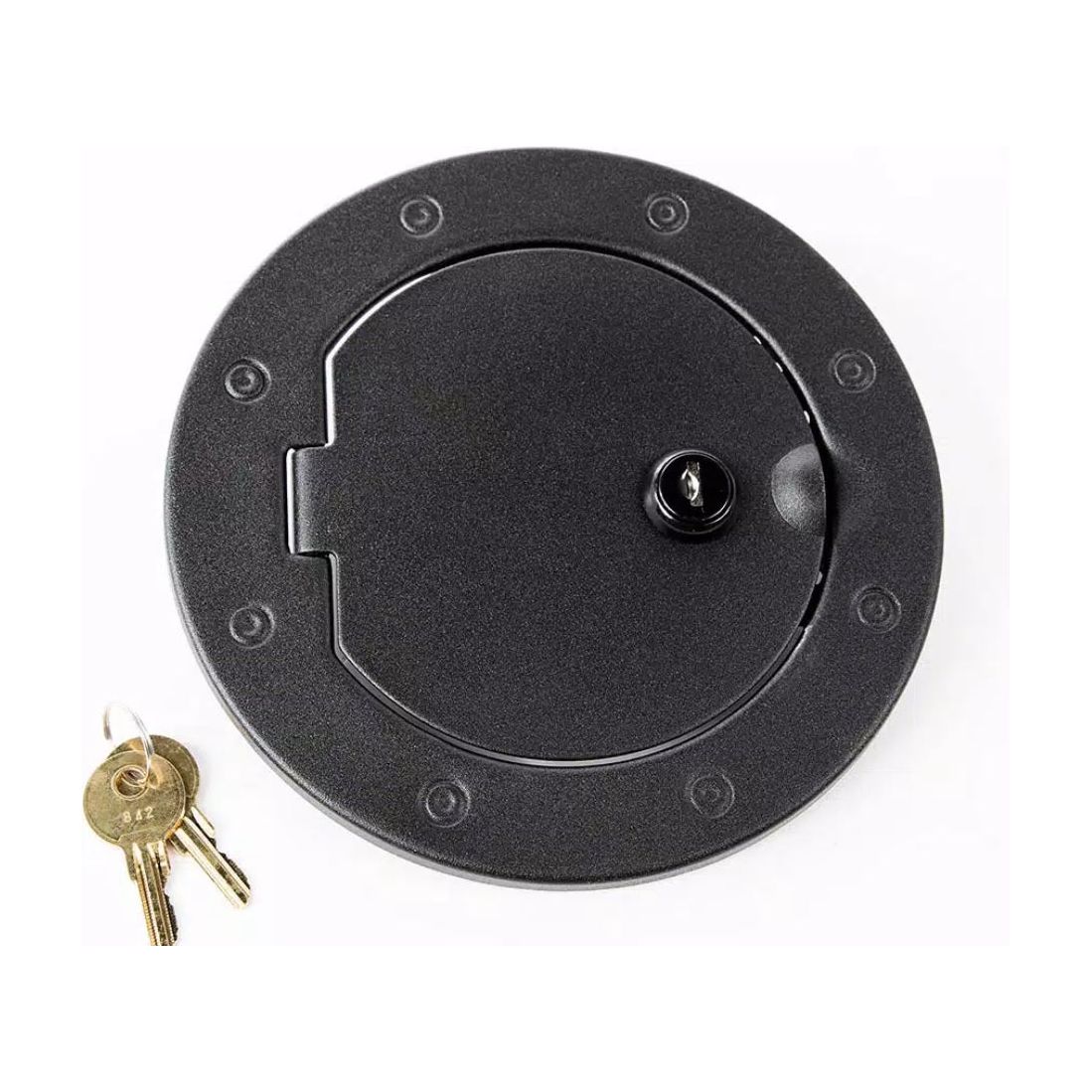 Rugged Ridge Gas Cap Door, Locking - Black Aluminum - 07-18 Jeep Wrangler JK