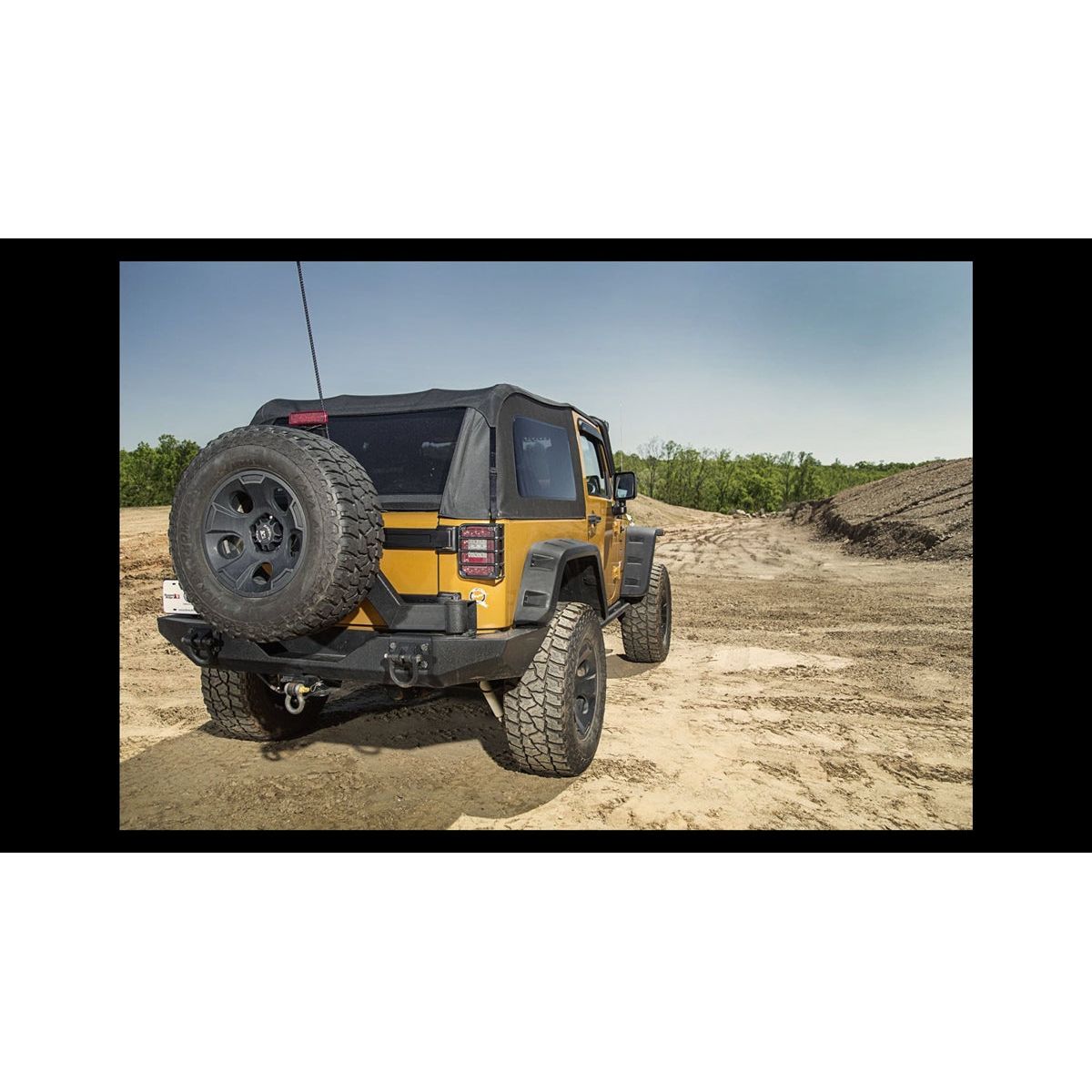 Rugged Ridge Rear Modular XHD Bumper with D-rings Mounts (Black)  for JK 2 - 4 Door Models 11546.2