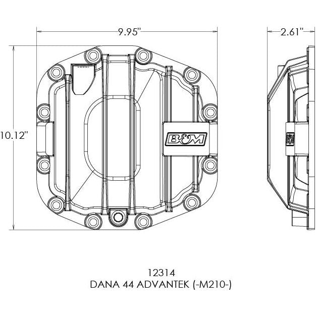 B&M Nodular Iron Dana 44 AdvanTek (M210) Front Differential Cover for  2018-C JL - Gladiator JT 12314