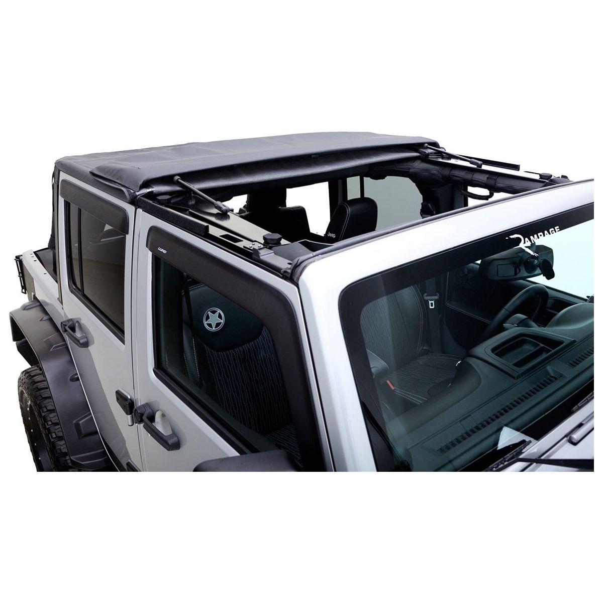 Rampage Products TrailView Fold-Back Soft Top, for 2007+ Jeep Wrangler JK 2-Door