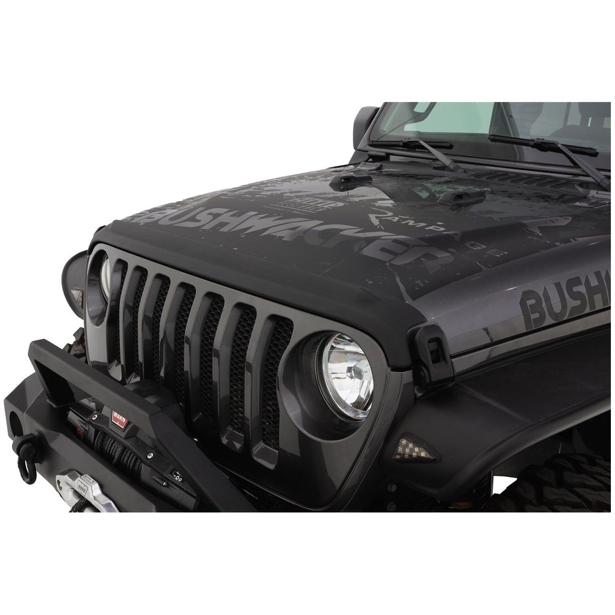 Bushwacker Trail Armor Hood Stone Guard (Black) for 18-C Jeep Wrangler JL  2-4 Door Models & Gladiator JT