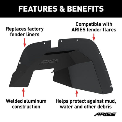 Aries Automotive Front Inner Fender Liners for 2009-2018  JK 1500350