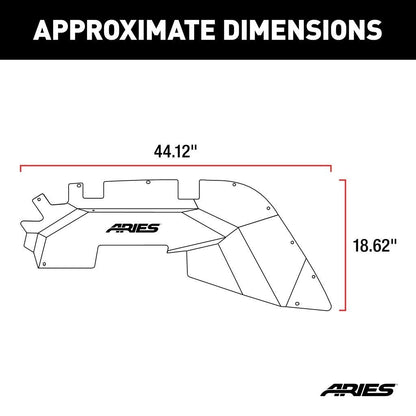 Aries Automotive Aluminum Front Inner Fender Liners for 2018-C JL