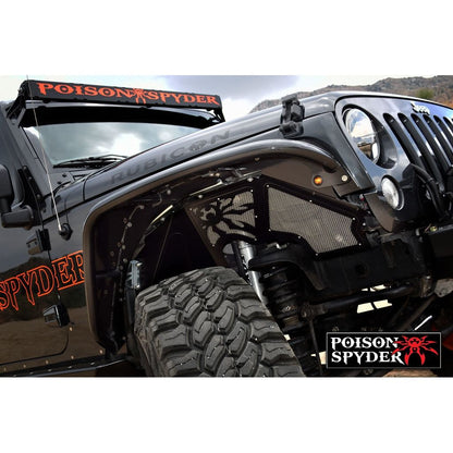 Poison Spyder Front Inner Fender Kit - Vented - Black for 07-18 Jeep Wrangler JK 17-02-080-VP1