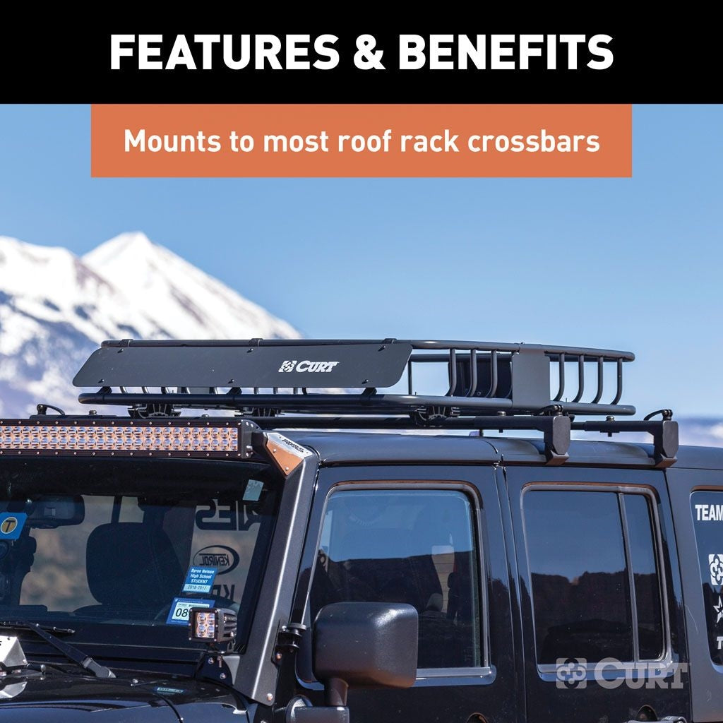 CURT 42 x 37 Black Steel Roof Rack Cargo Carrier 18115