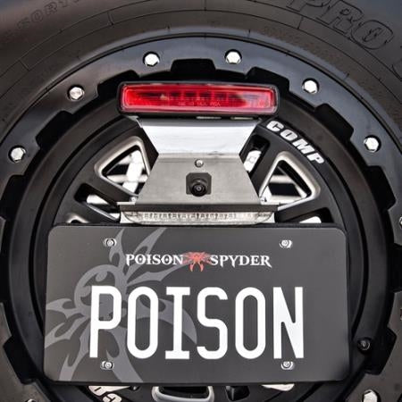 Poison Spyder Frame Mounted Tire Carrier with Camera Mount (Black) for JK and JL