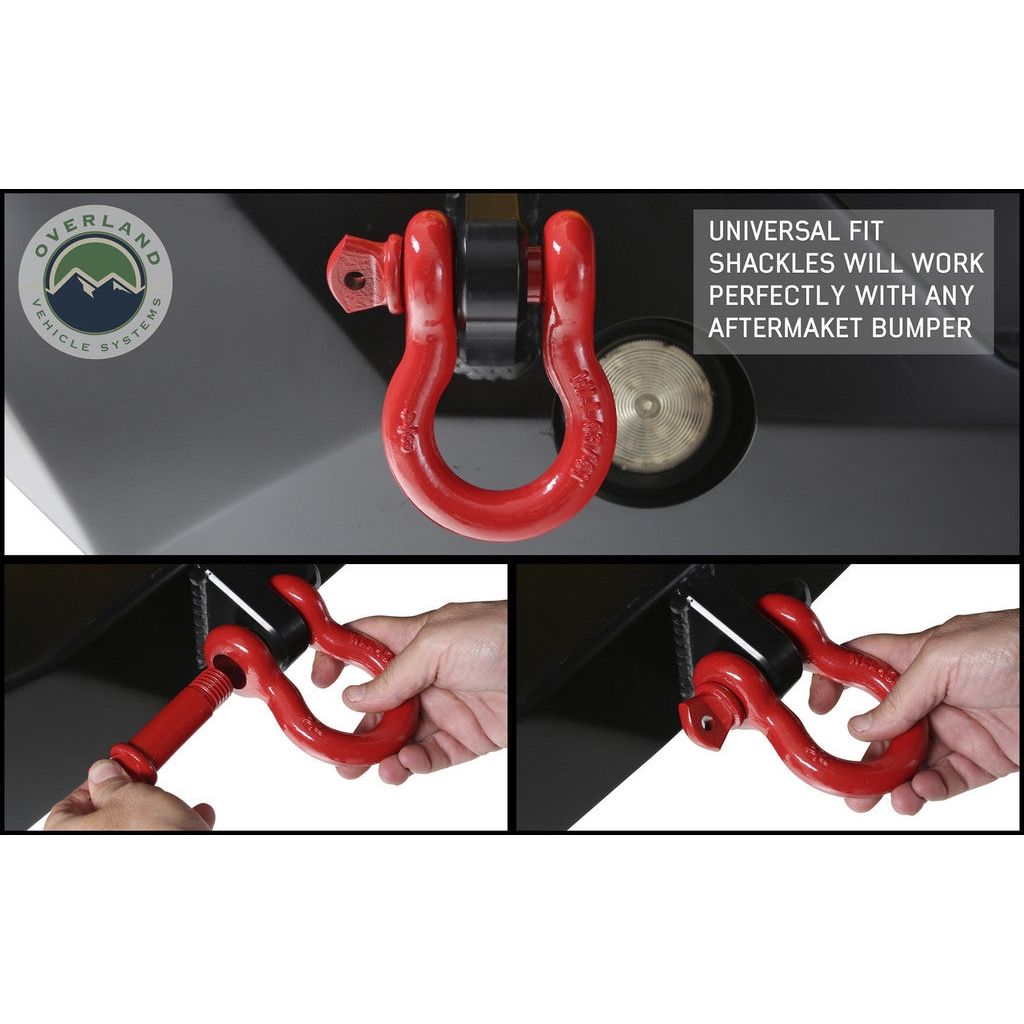 Overland Vehicle Systems Recovery Shackle 3-4" 4.75 Ton Red