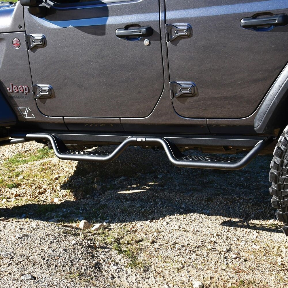 Westin Outlaw Drop Nerf Step Bars for 18-C Jeep Wrangler JL Rubicon – GTA  JEEPS u0026 TRUCKS