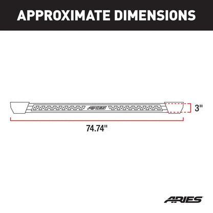 Aries Automotive Rocker Step Running Boards for 2007-2018 JK 4 Door Models 2074101