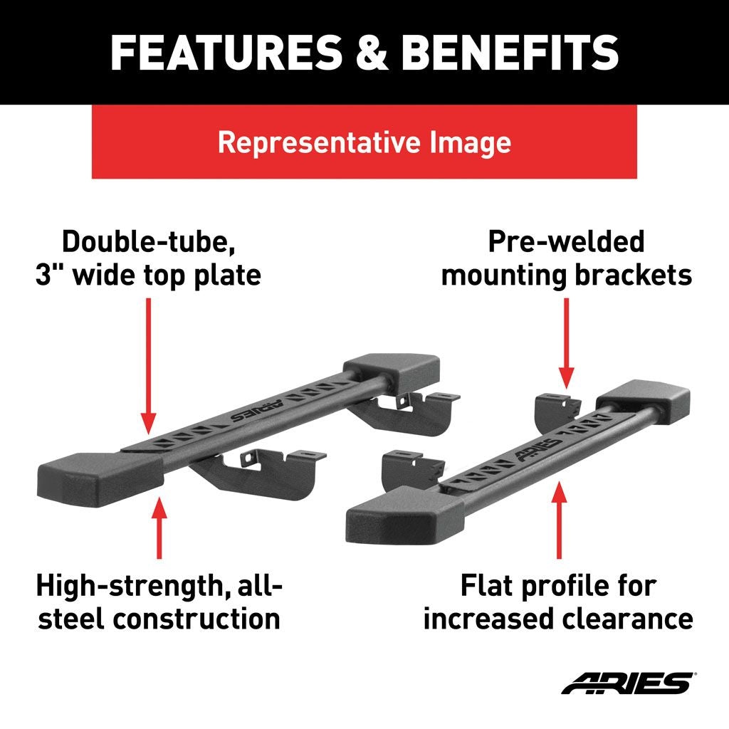 Aries Automotive Rocker Step Running Boards for 2007-2018 JK 4 Door Models 2074101