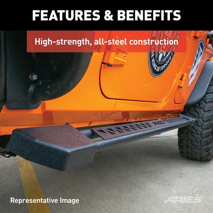 Aries Automotive Rocker Step Running Boards, Select Jeep Wrangler JL 2 Door Models 2074119