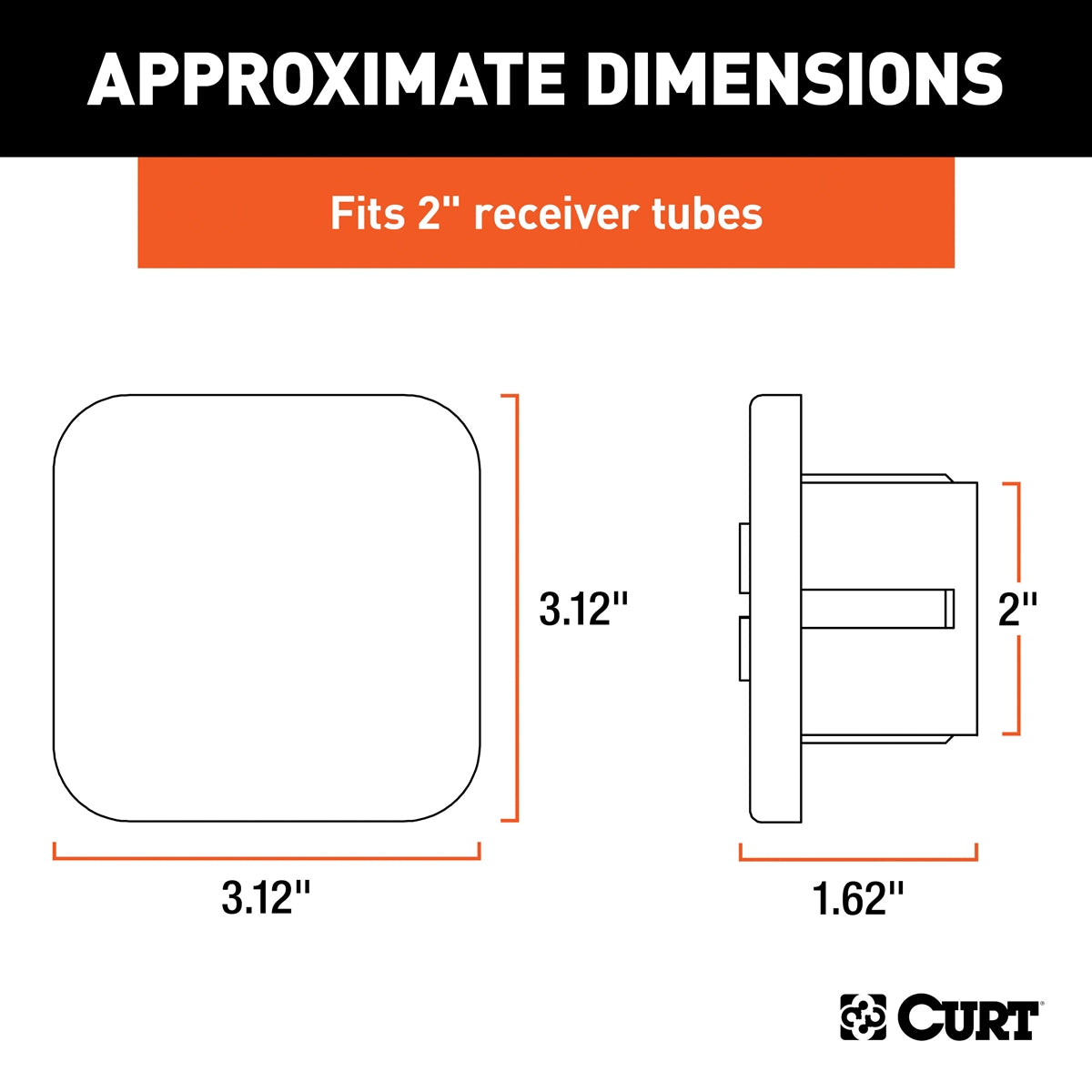 Curt Manufacturing Hitch Receiver Tube Cover (Universal fit) 22276