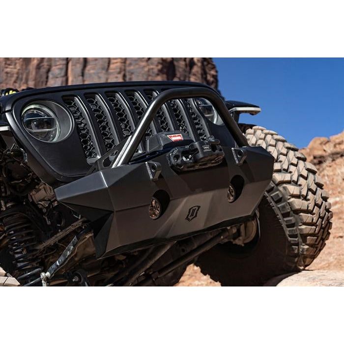 ICON Pro Recessed Front Bumper w- Bar & Tabs for 2018-C Jeep Wrangler JL - Gladiator JT