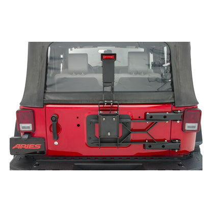 Aries Automotive Heavy-Duty Spare Tire Carrier (Black) for 2007-2018 Jeep Wrangler JK