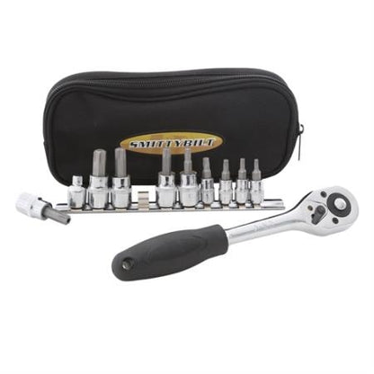 SmittyBilt 9 Piece Torx Tool Kit With 3-8" Ratchet & Carrying Case