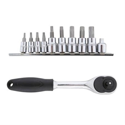 SmittyBilt 9 Piece Torx Tool Kit With 3-8" Ratchet & Carrying Case