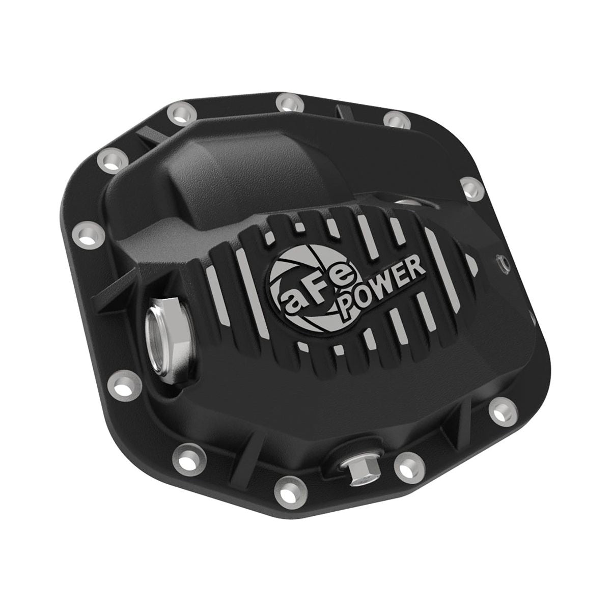 AFE Pro Series Front Differential Cover Black w- Machined Fins