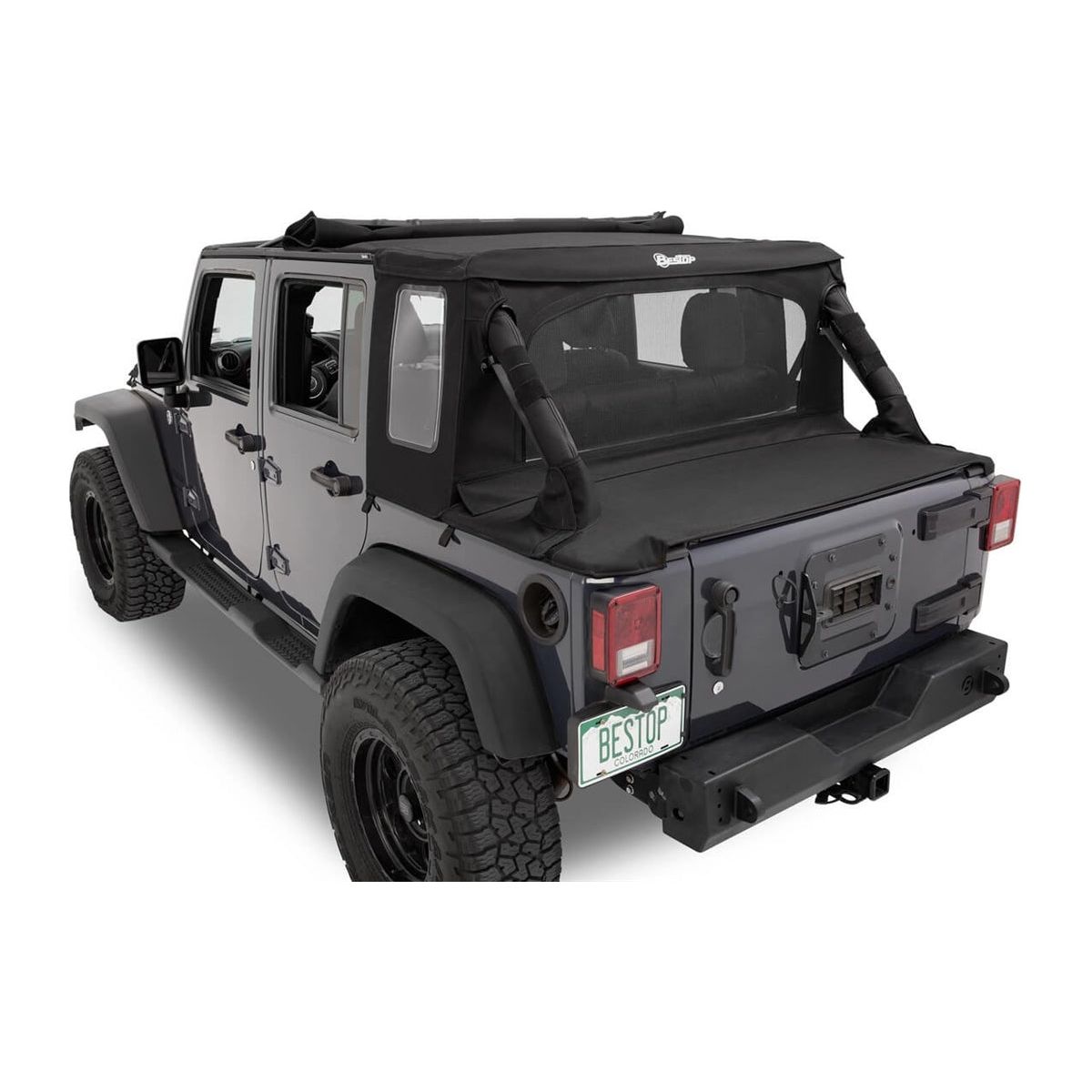 Bestop Halftop Soft Top (Black Twill)  for 2007-2018 JK 4 Door Models 5390117