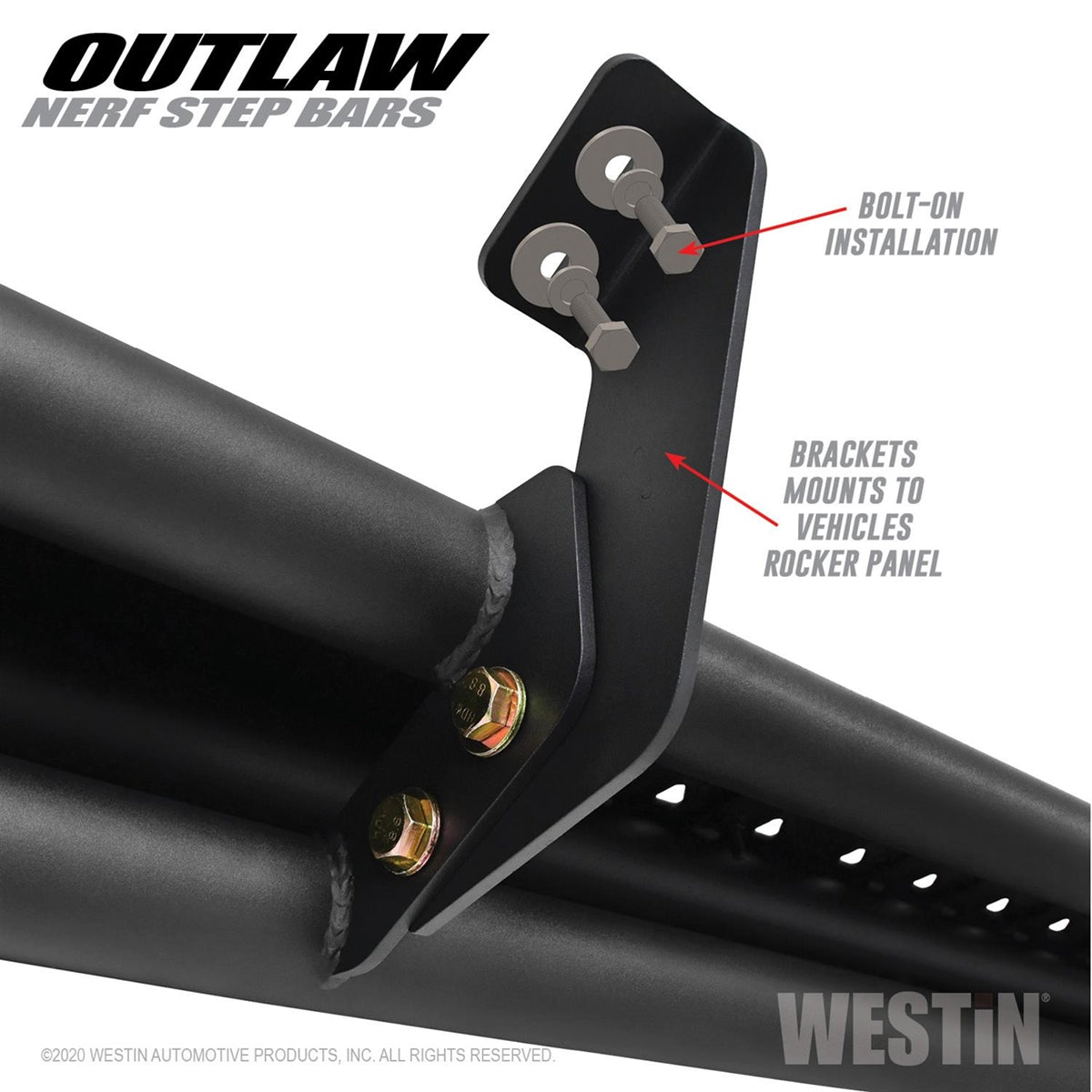 Westin Outlaw Nerf Step Bars (Black) for 2020-C Gladiator JT 58-54165