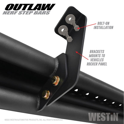 Westin Outlaw Nerf Step Bars (Black) for 2020-C Gladiator JT 58-54165