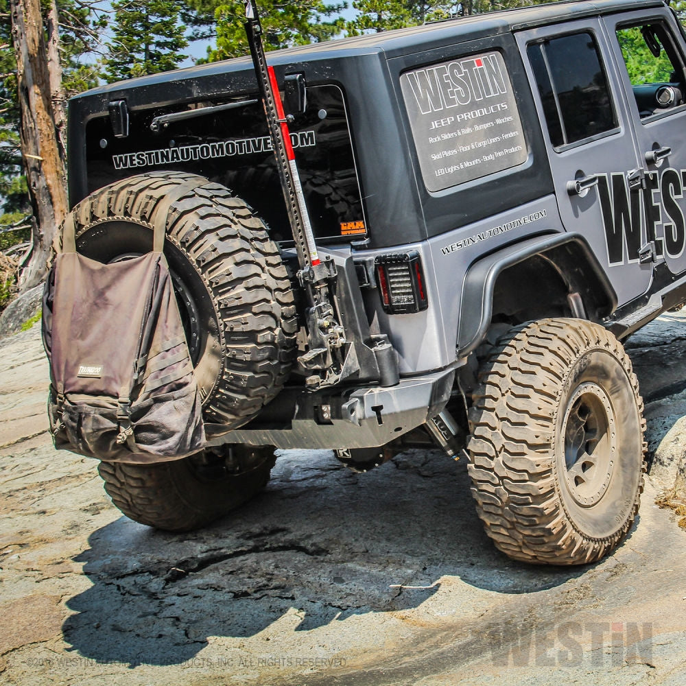 Westin Automotive WJ2 Rear Bumper w- Tire Carrier (Textured Black) for 2007-2018 Jeep Wrangler JK 59-82015